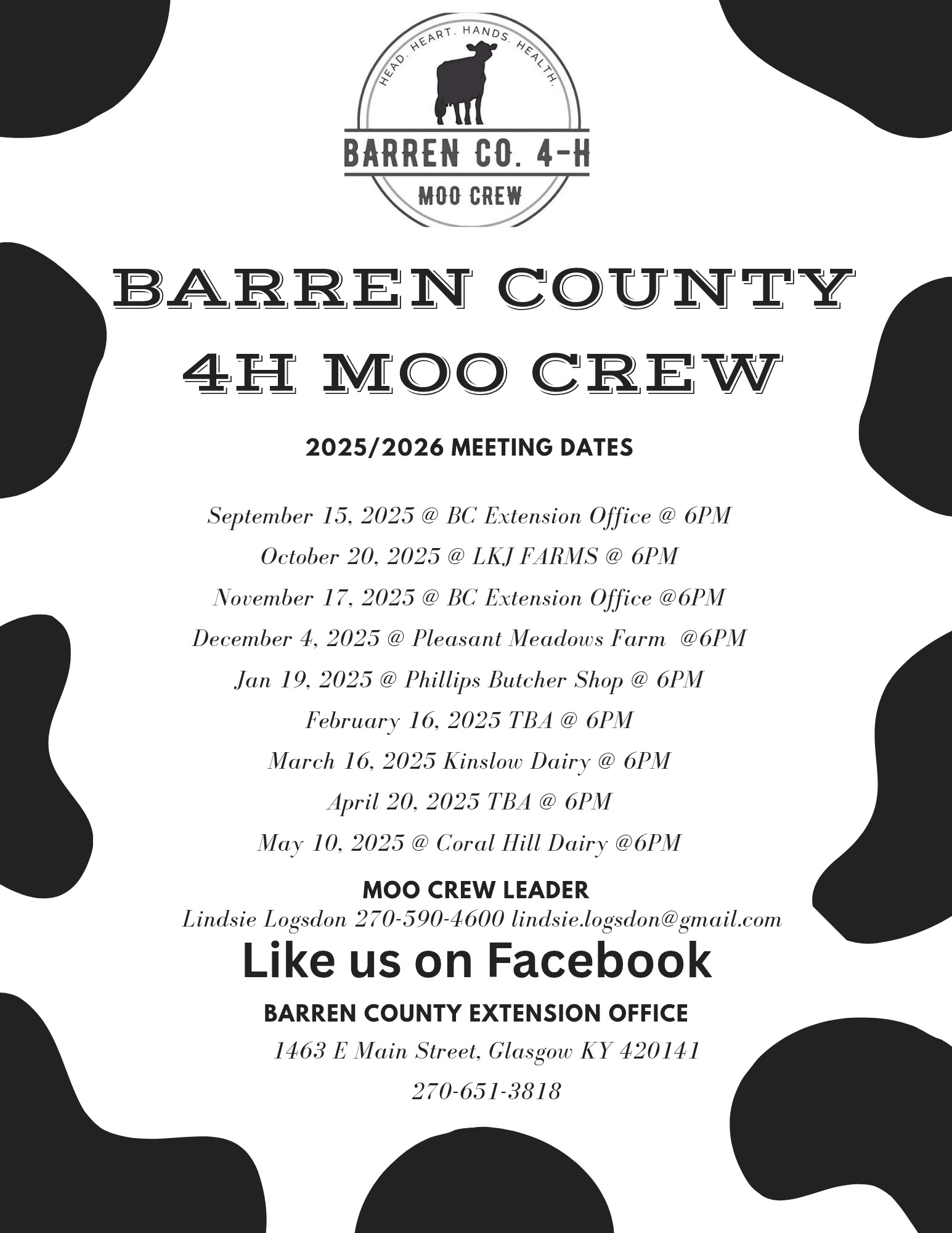 moo crew meeting dates