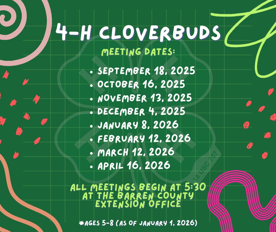 Cloverbuds meeting dates